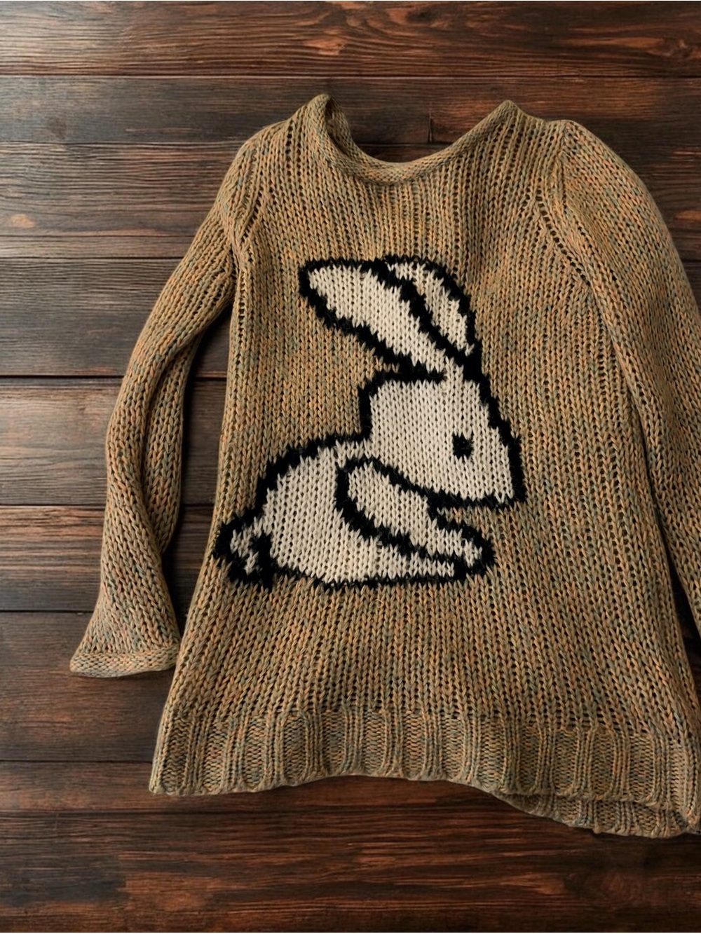 MISS SELFRIDGE NOVELTY KNIT BUNNY CREW NECK INTARSIA RABBIT SWEATER US 4 UK 8